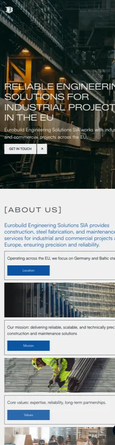 The Eurobuild website on a phone