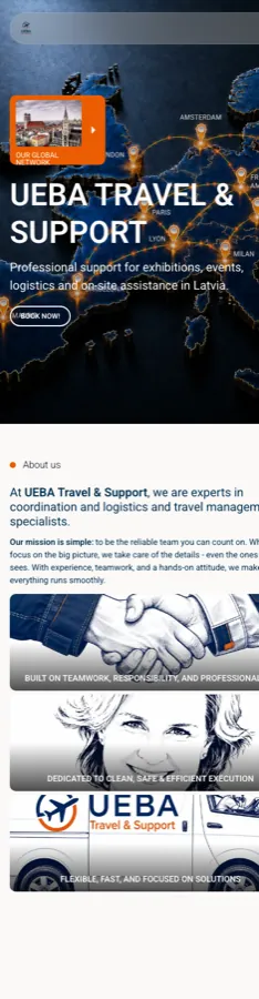The UEBA website on a phone